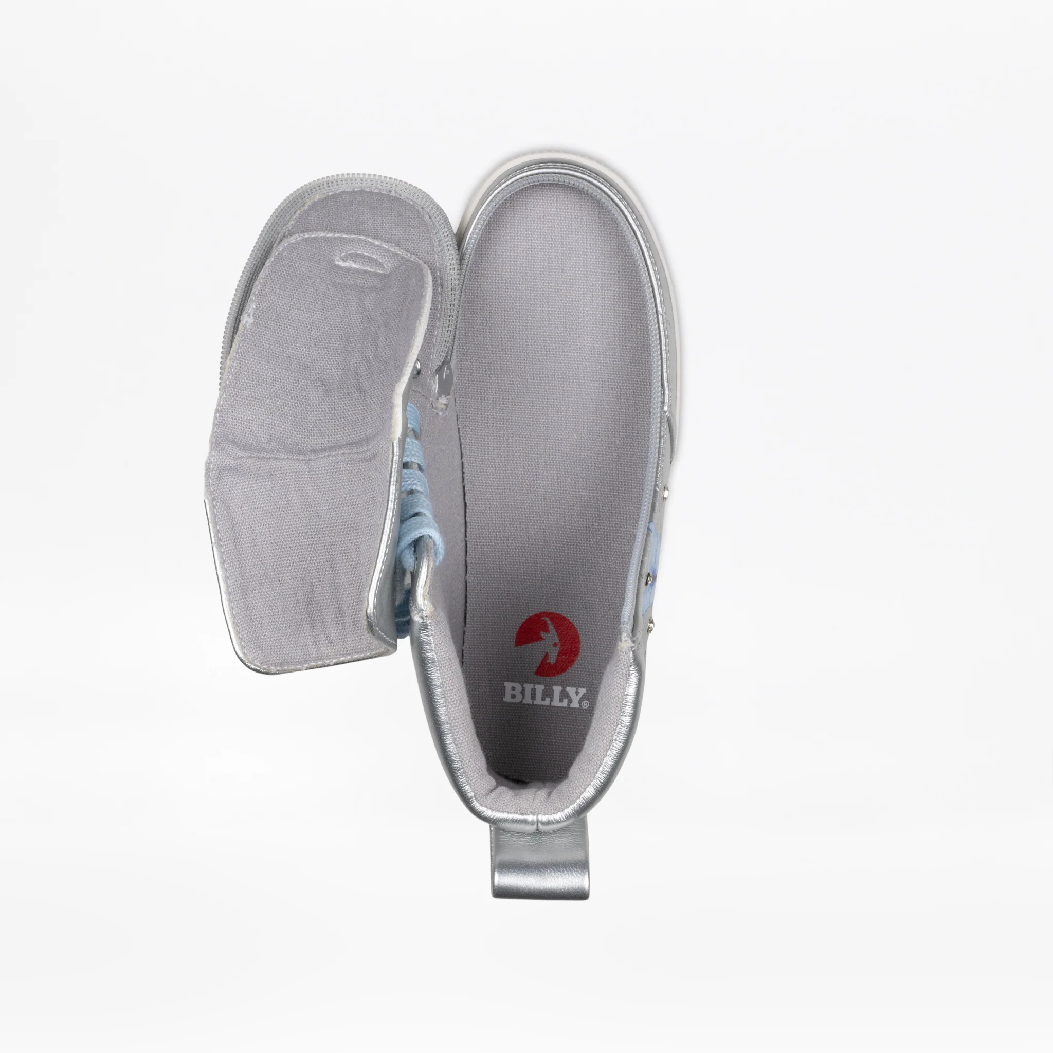Billy Footwear (Kids) - High Top Silver Butterfly Shoes - Image 2