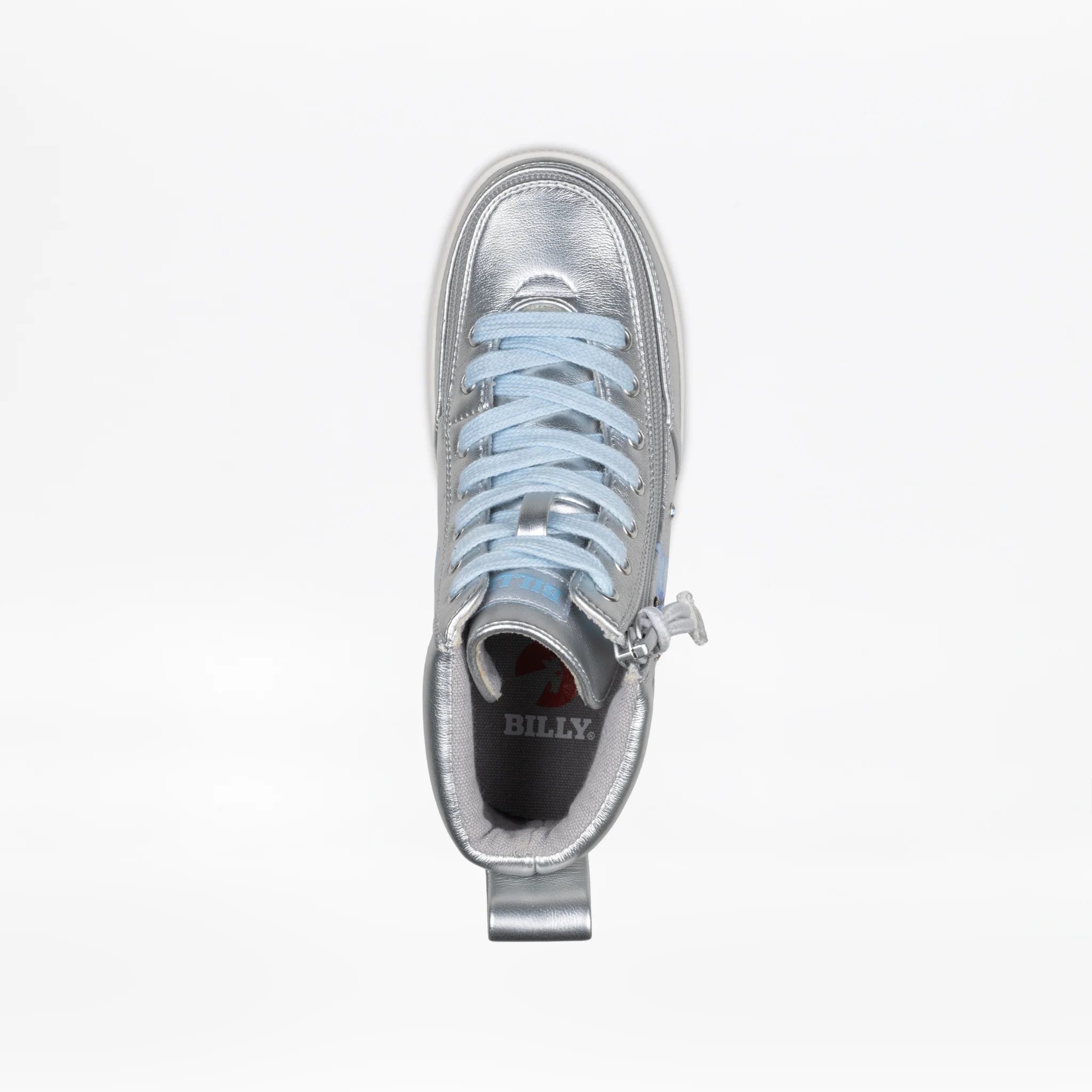 Billy Footwear (Kids) - High Top Silver Butterfly Shoes - Image 3