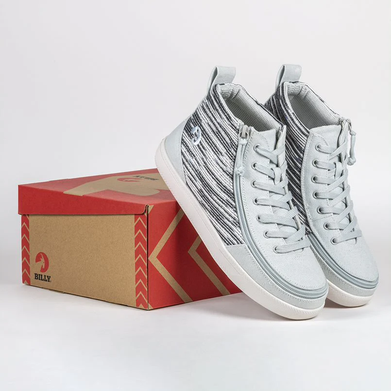 Billy Footwear (Kids) WDR Fit - High Top Silver Streak Canvas Shoes - Image 16