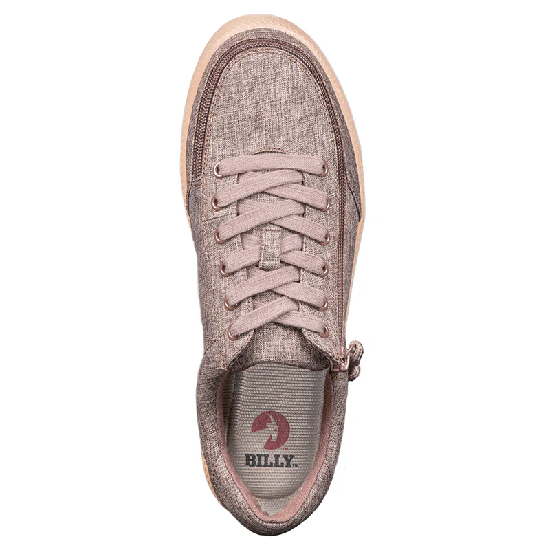 Billy Footwear (Mens) -  Low Top Brown Jersey Linen Shoes - CLEARANCE - Image 3