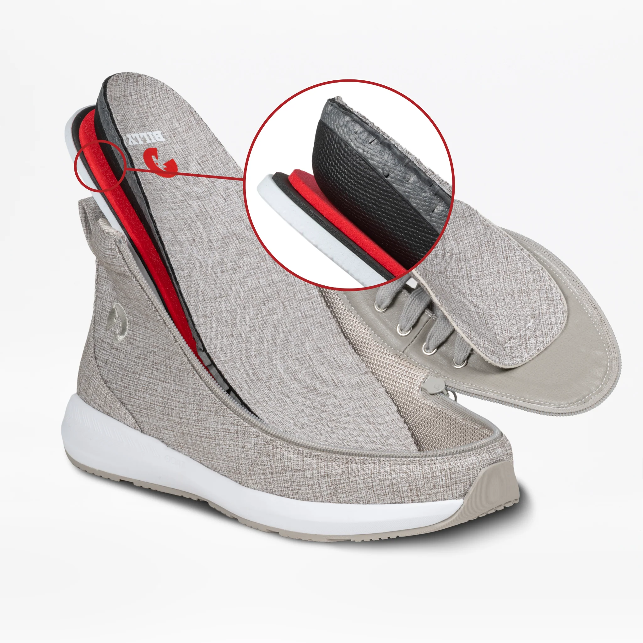 Billy Footwear (Mens) - High Top Grey Jersey Billy Goat Classic Canvas Shoes - Image 2