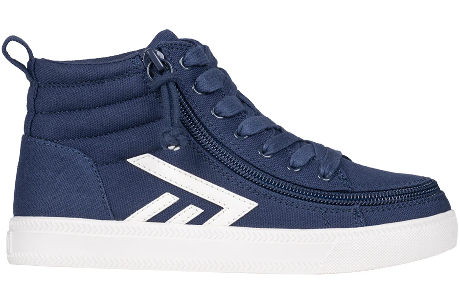 Billy Footwear (Toddlers)  - High Top Navy/White CS Canvas Shoes