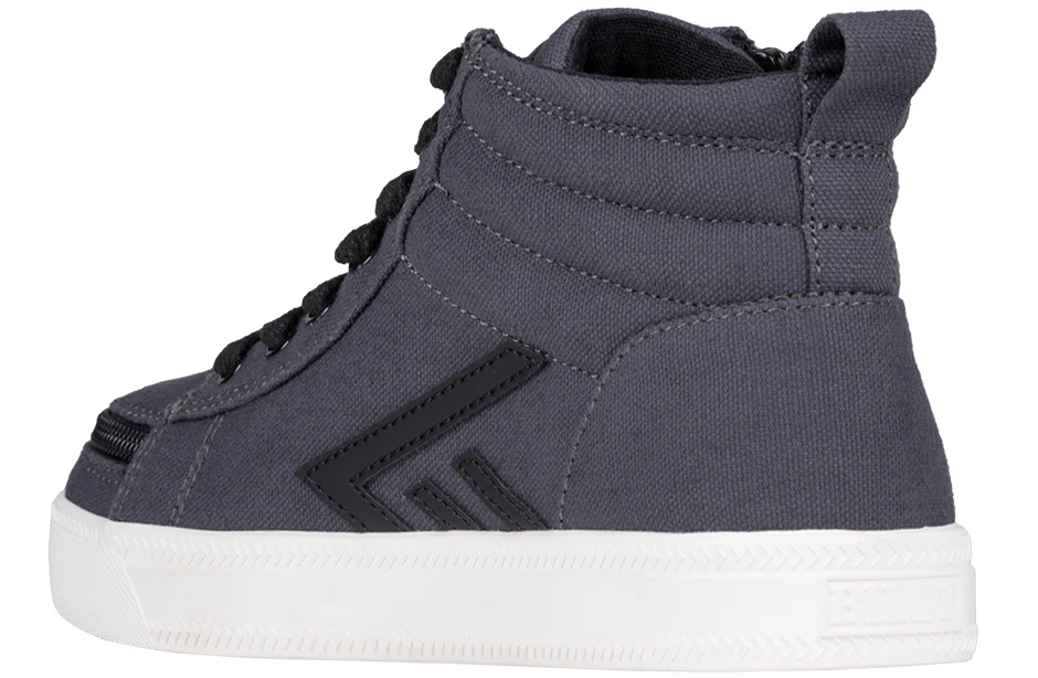 Billy Footwear (Kids)  - High Top Charcoal/Black CS Canvas Shoes - Image 3