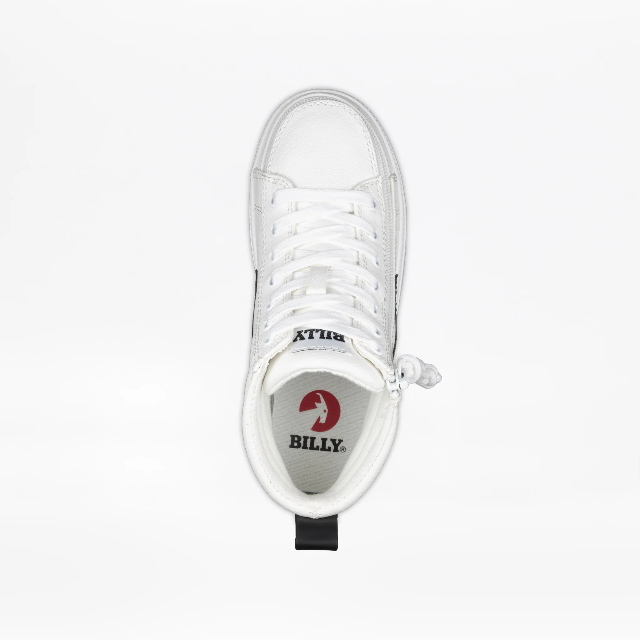 Billy Footwear (Kids) - High Top White/Black CS Faux Leather Shoes - Image 3