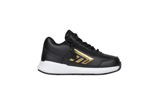 Billy Footwear (Toddlers) - Mid Top Goat Hoop Black/Gold Trainers - Image 2