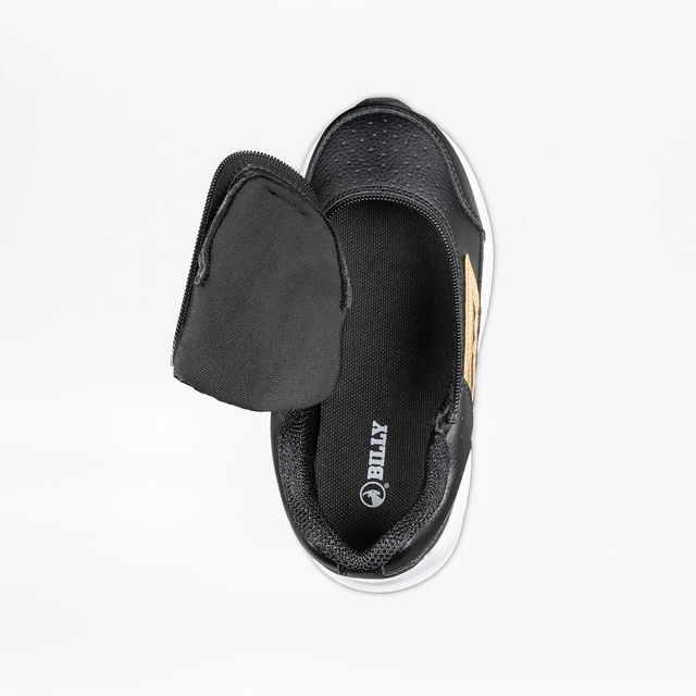Billy Footwear (Toddlers) - Mid Top Goat Hoop Black/Gold Trainers - Image 5