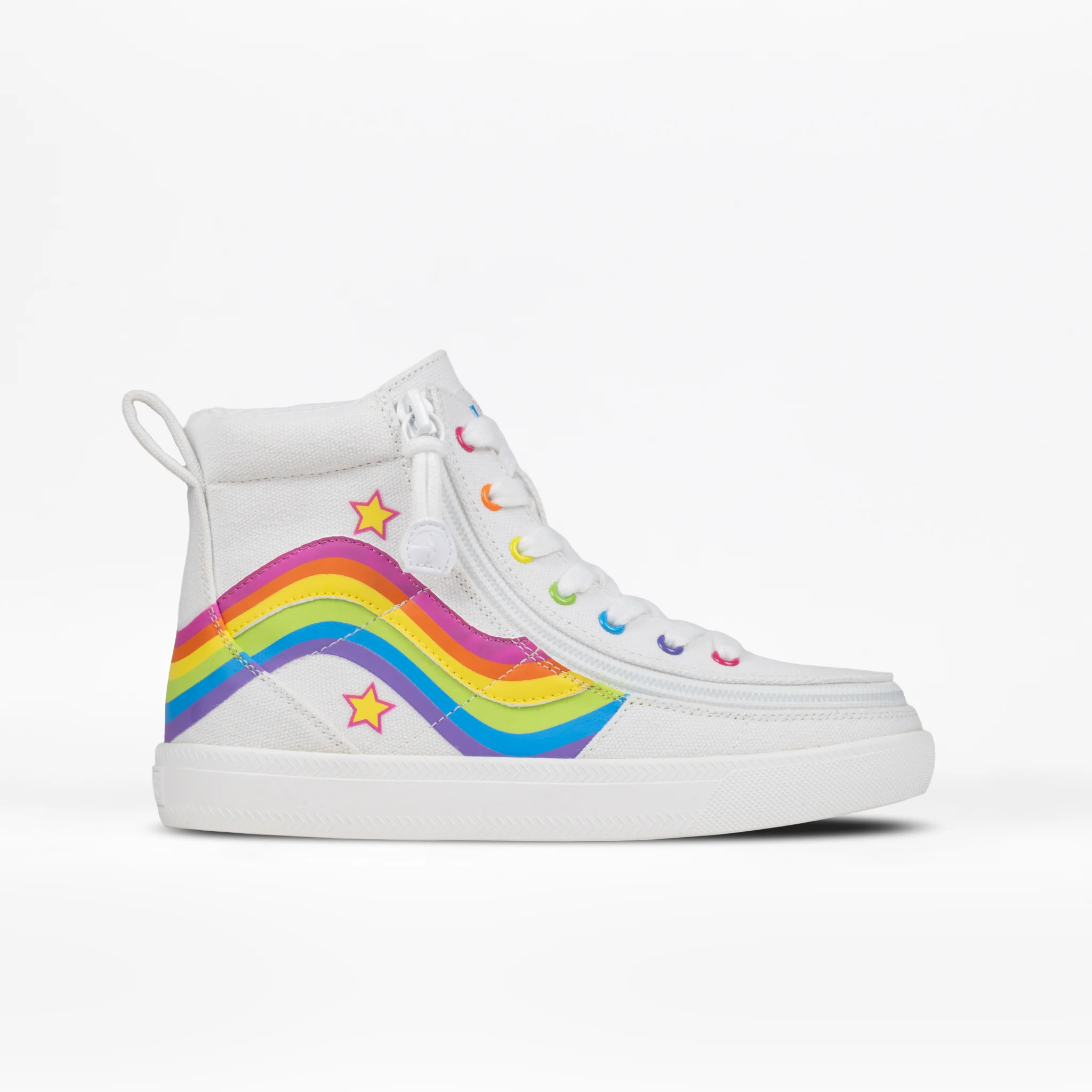 Billy Footwear (Kids) - High Top Wavy Rainbow Shoes