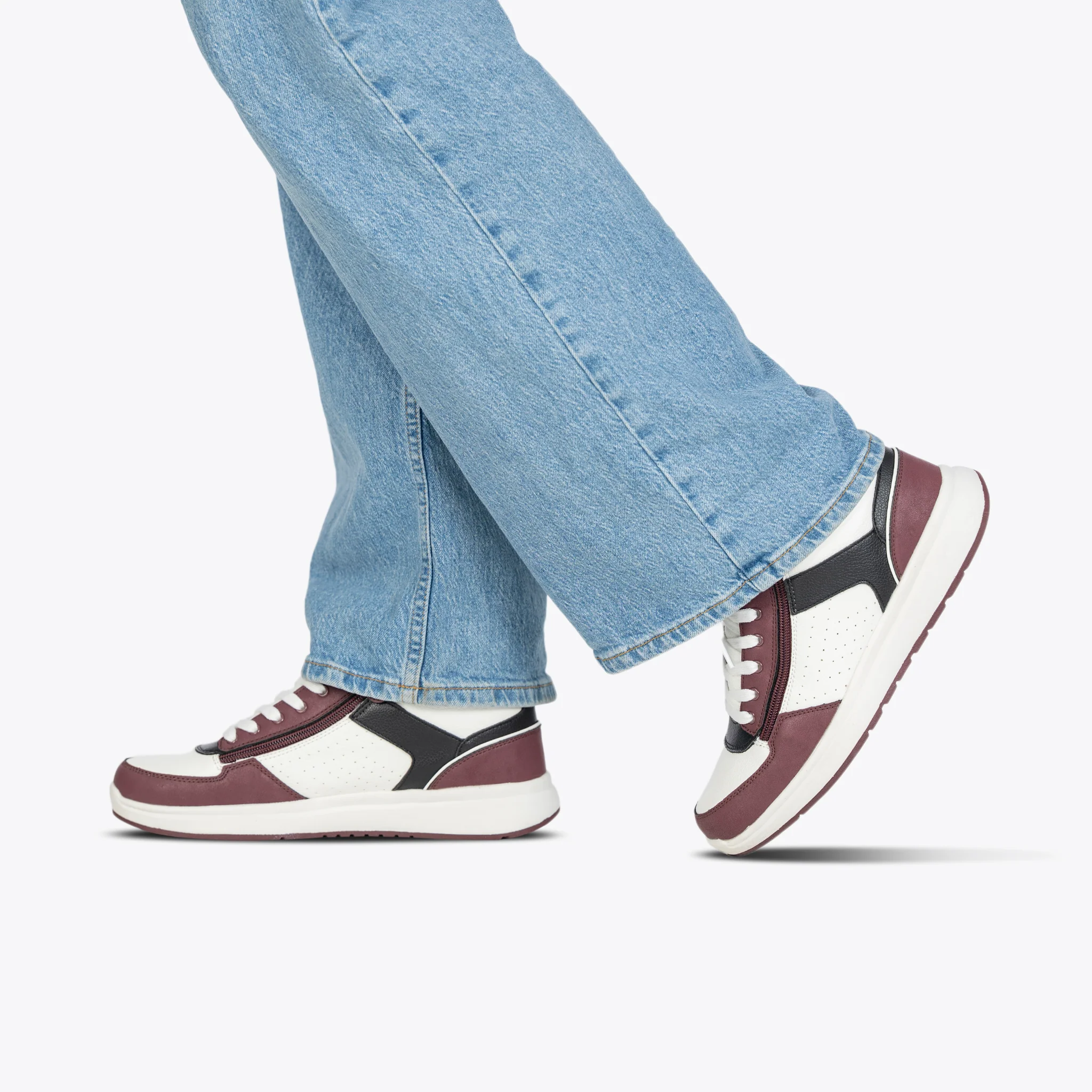 Billy Footwear (Womens) - High Top White/Wine/Black Comfort DZ - Image 5