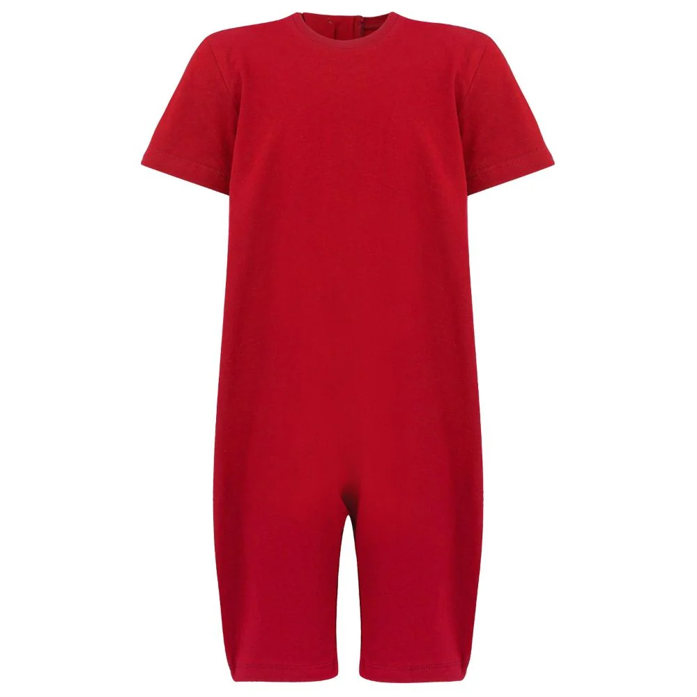 KayCey®Z Secret Zip Back Jumpsuits (Kids) - Short Sleeve / Knee Length Red - CLEARANCE