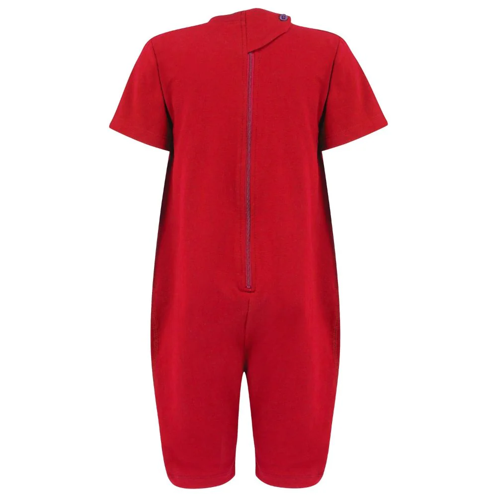 KayCey®Z Secret Zip Back Jumpsuits (Kids) - Short Sleeve / Knee Length Red - CLEARANCE - Image 2